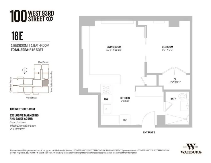 100 West 93rd Street floor plan
