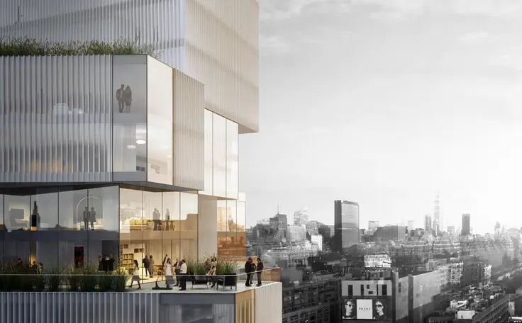 Rendering of tower designed by Studio Seilern Architects (SSA) for 550 West 21st Street
