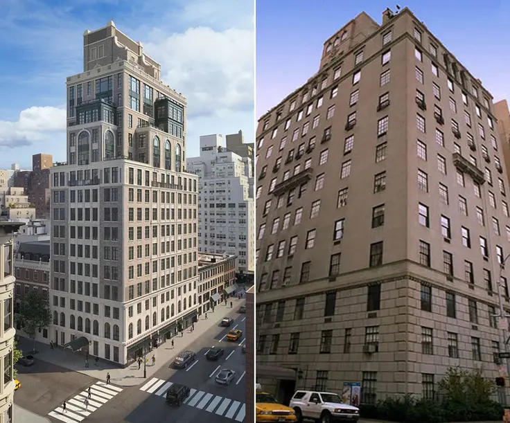 (l-r) 150 East 78th Street and 2 East 67th Street, home to the two apartments that tied for top sale of the week