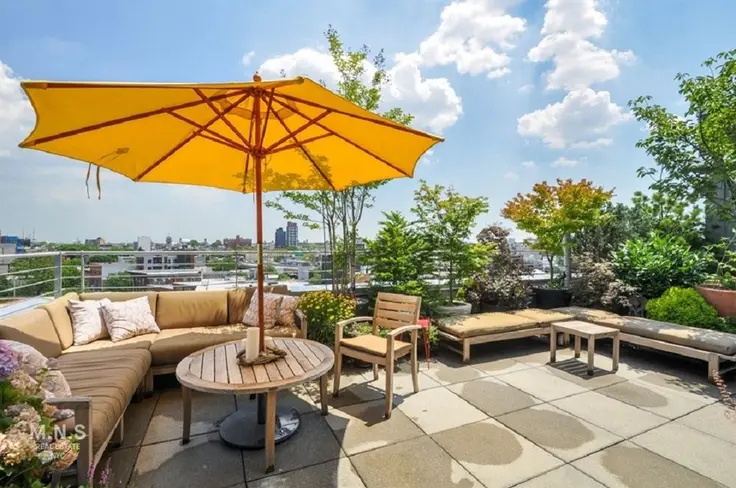 Private rooftop terrace and garden at 415 Leonard Street