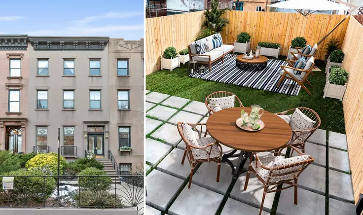 Green space accessed from a brownstone apartment (241 Bainbridge Street via Compass)