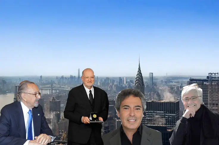 (l-r) Cesar Pelli, Enrique Norton, Ismael Leyva, and Rafael Vinoly (Views from 432 Park Avenue - Douglas Elliman)