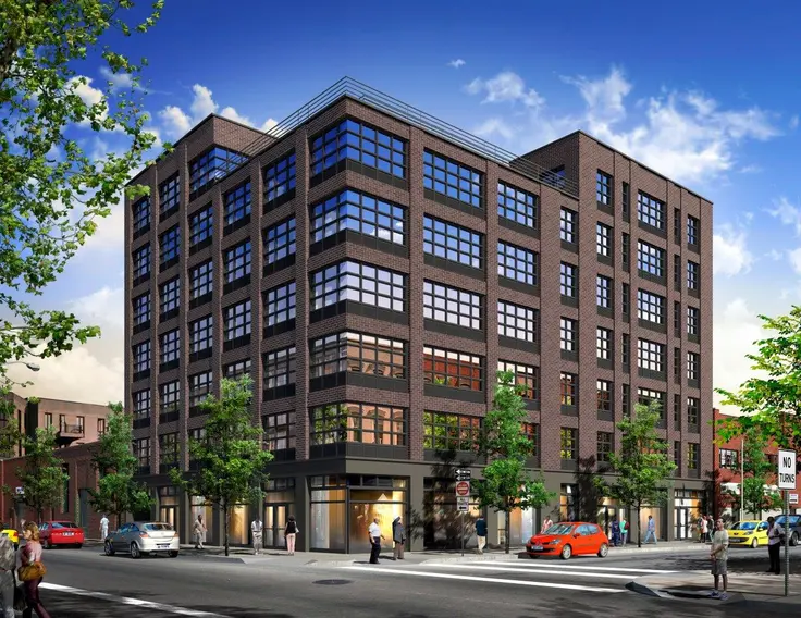 A new mixed-use rental building will soon debut at 66 Ainslie Street in East Williamsburg. (Image via Slate Property Group)