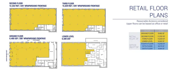 44 Union Square floor plans