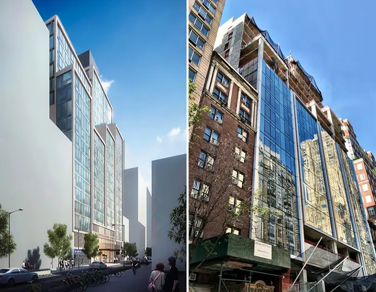 Rendering by Ismael Leyva Architects (L) Construction Photo by CityRealty (R)