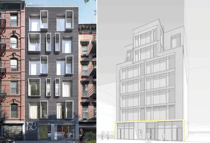 L to R: 193 Henry Street and 201-203 East Broadway (via LoopNet)