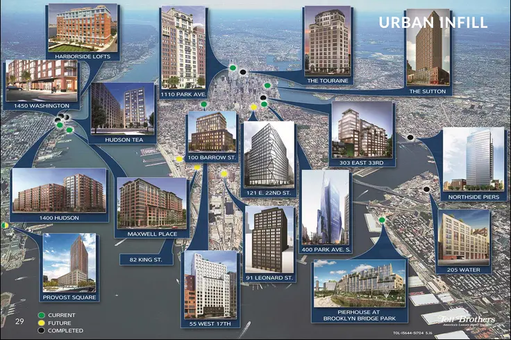 Compilation of Toll Brother's City Living developments in our urban core