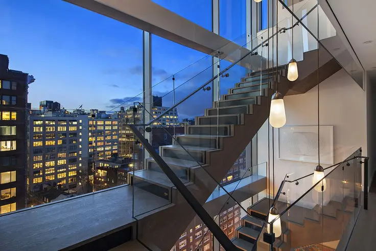 The 30-Foot-Tall Glass Wall Featured in One Vandam's Triplex Penthouse
