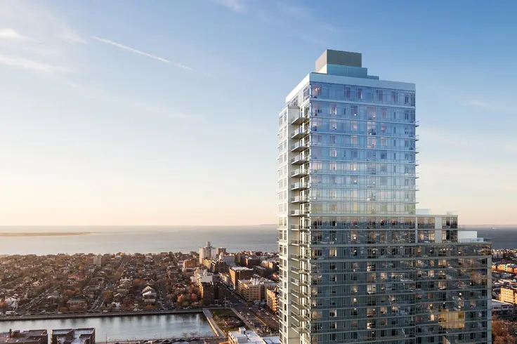 Rendering of 1 Brooklyn Bay. Residences will start at the 20th floor; Muss Development