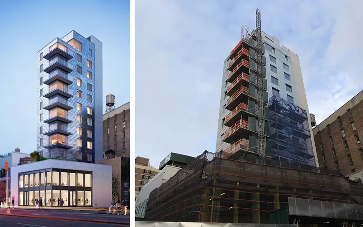 347 Bowery is now receiving its shiny zinc skin.
