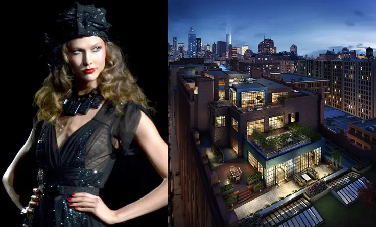 The Puck Penthouses and photo of Karlie Kloss by By Christopher Macsurak - Flickr: Karlie Kloss at Anna Sui, CC BY 2.0, https://commons.wikimedia.org/w/index.php?curid=65067185