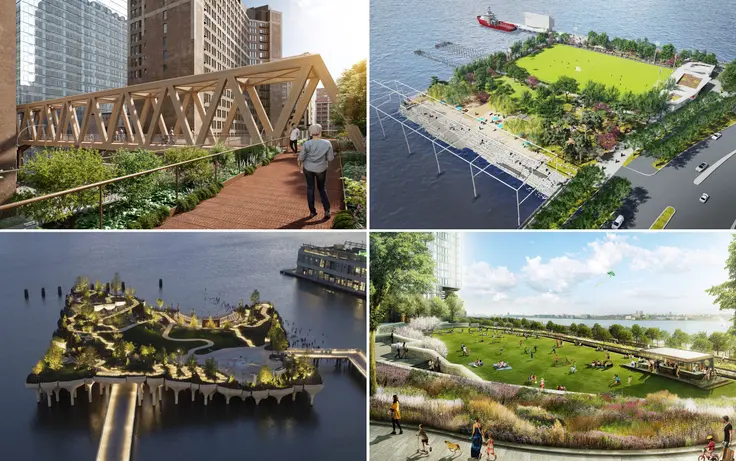 Various new parks planned and recently finished in NYC