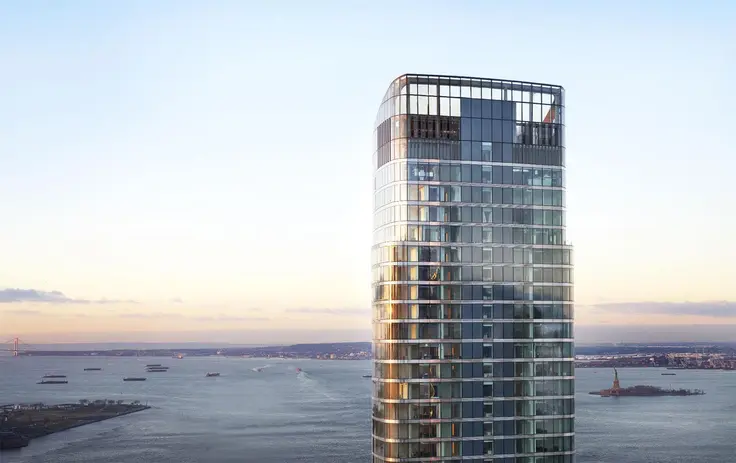 The soaring tower at 50 West Street has 14 available listings from $2.43M