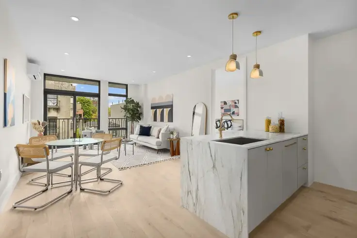 This Brooklyn condo looks great on paper, but visiting the open house will give the whole picture. (Lexington Brooklyn, #201 - The Corcoran Group)