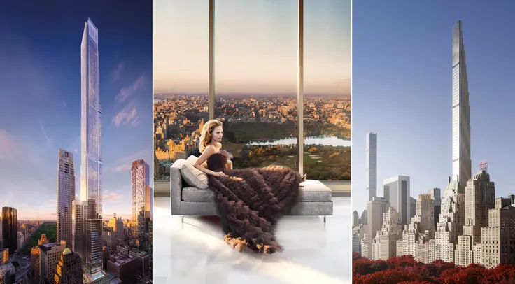 Renderings of Central Park Tower (Extell Development Company) and 111 West 57th Street (JDS Development/Property Markets Group)