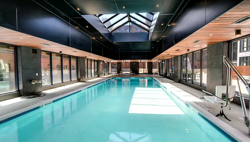 The heated pool at The Crescendo