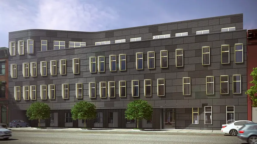 The Brooklyn Zinc, a new 75-unit rental building at 313 St. Marks Avenue in Prospect Heights. (Image via S3 Architecture)