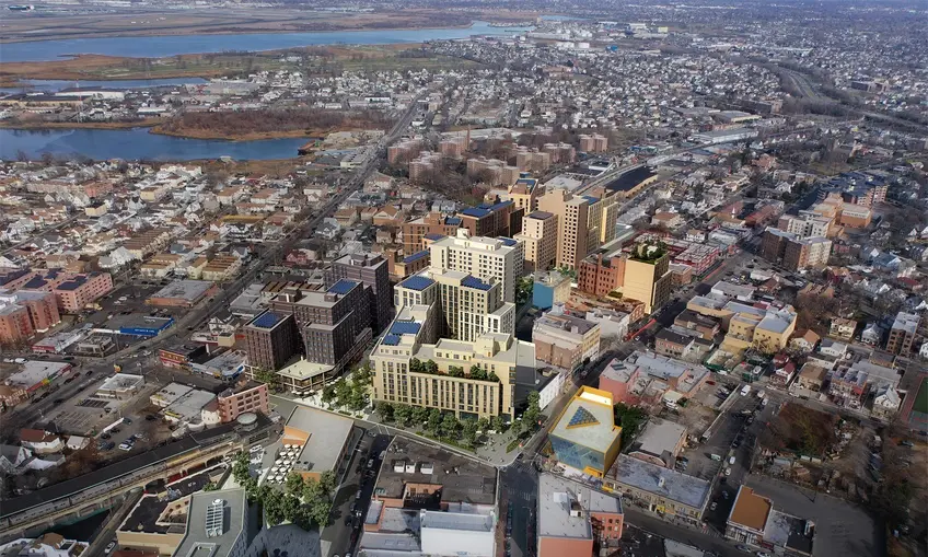 Rendering of Downtown Far Rockaway via Marvel Architects