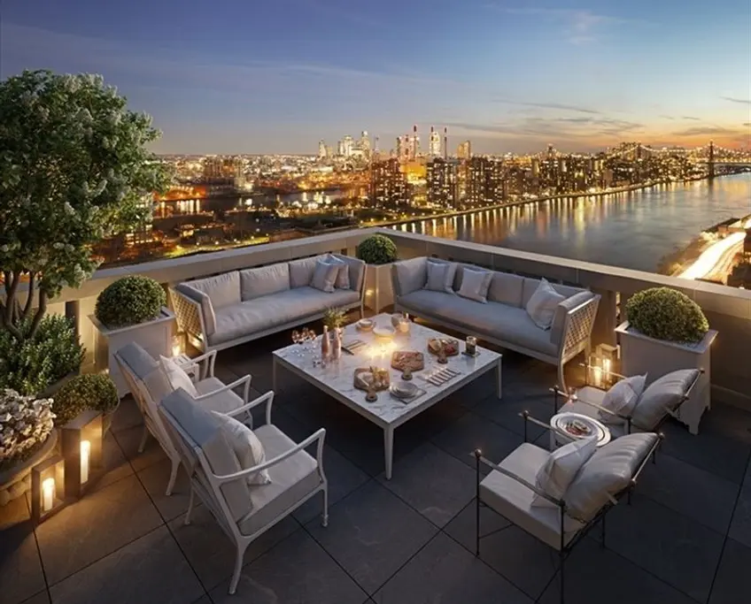 Terrace and river views via The Corcoran Group