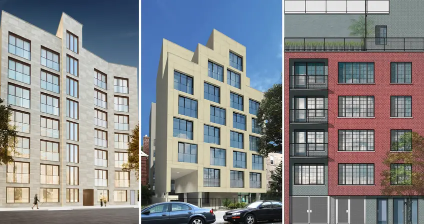 L to R: 15 East 19th Street, 75 Clarkson Avenue & 227 Clarkson Avenue. All Project Renderings via Brookland Capital