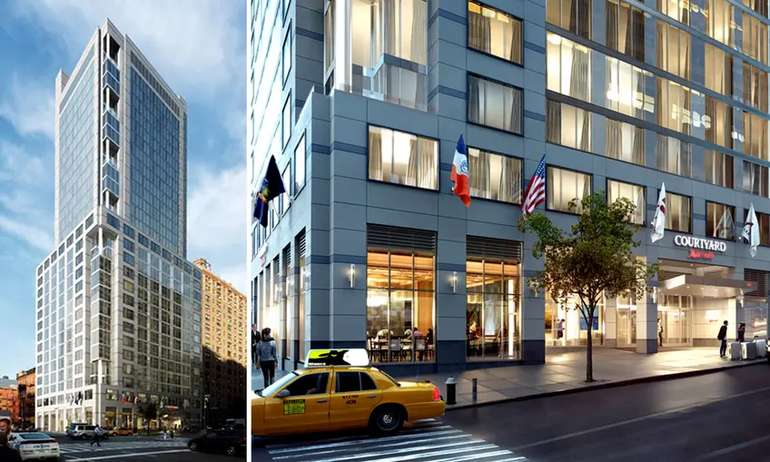 Rendering of the Courtyard Marriott Hotel coming to Tenth Avenue and West 34th Street