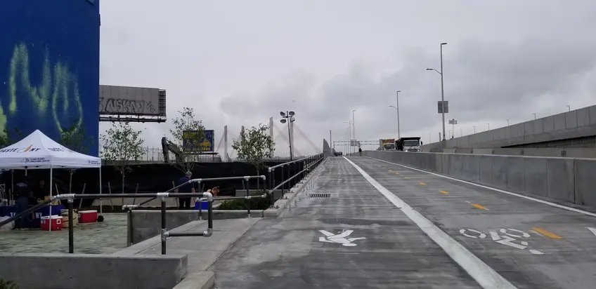 Kosciuszko Bridge, pedestrian, bike path, opening day,...