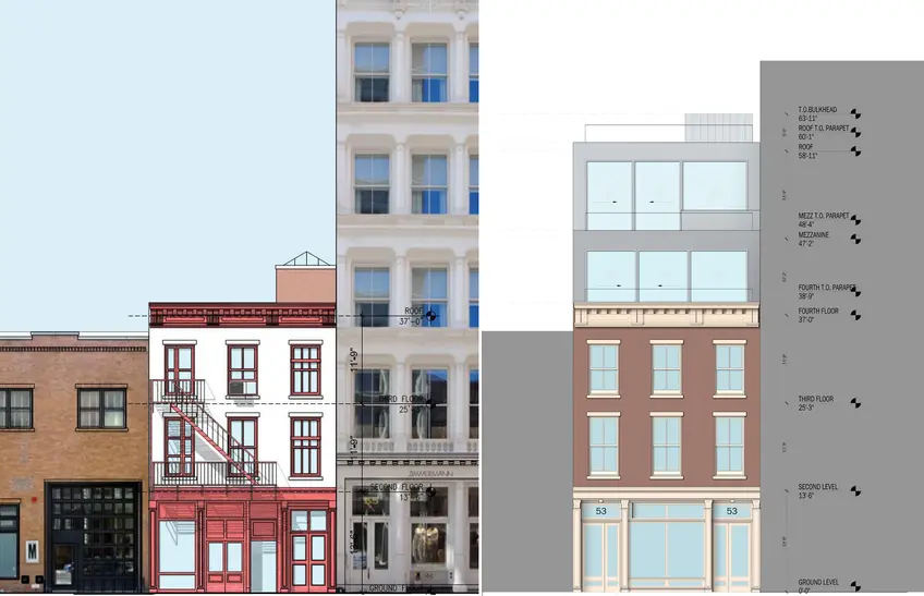 All images and drawings credit of DXA Studio via the submitted presentation for 53 Mercer Street