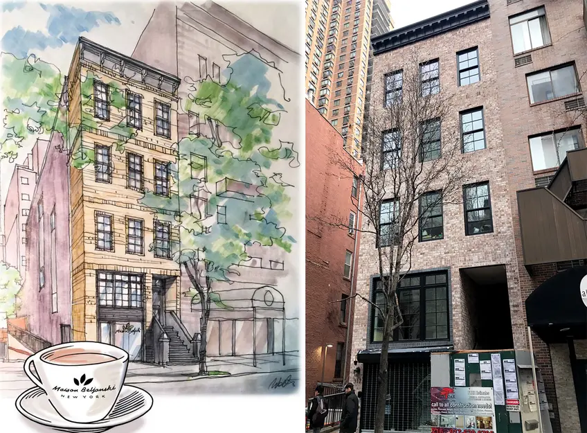 Maison Beljanski rendering (l; Natural Source) and 317 East 53rd Street (r; CityRealty)