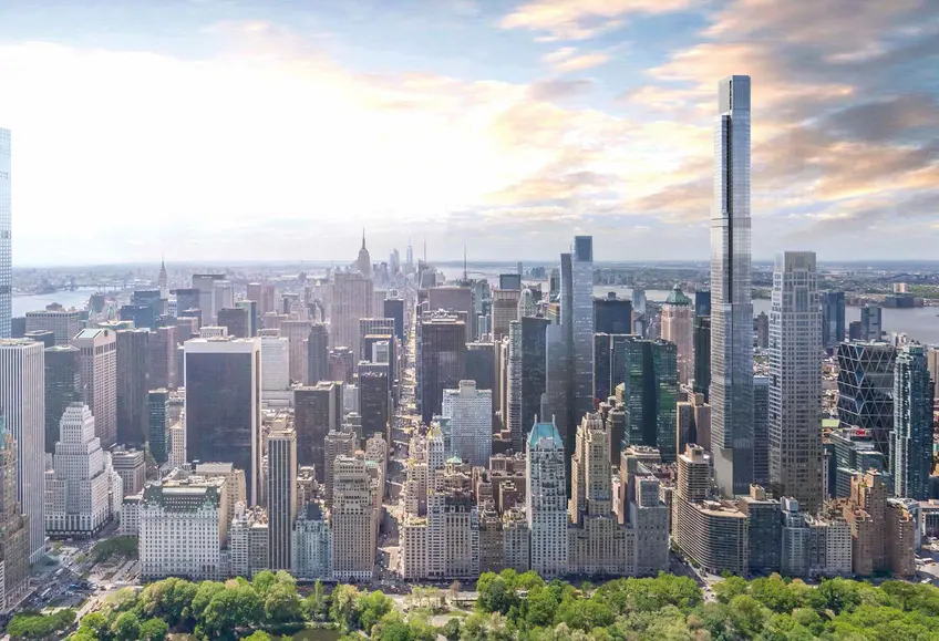  Rendering of Central Park Tower from Central Park (Extell Development/ AS+GG),