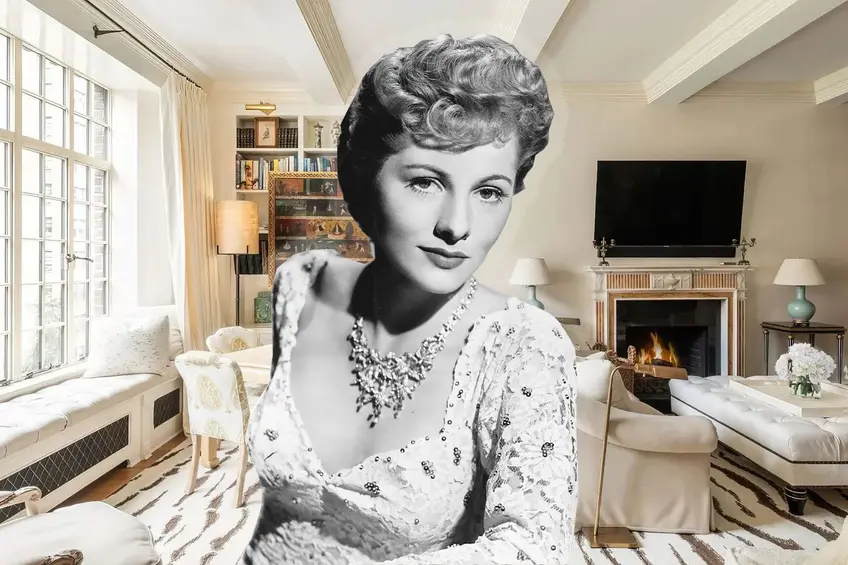 Joan Fontaine via Wiki Commons; all apartment images via Sotheby's International Realty