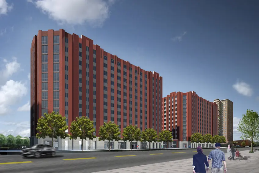 Rendering of the two-building development Story Avenue East