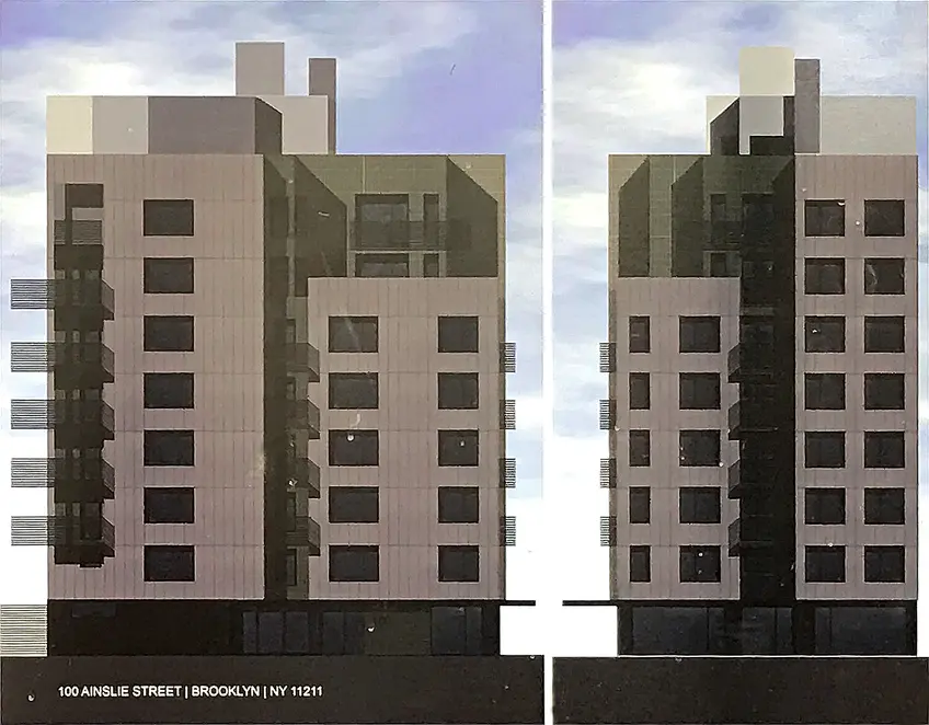 Rendering of 100 Ainslie Street post on construction fence
