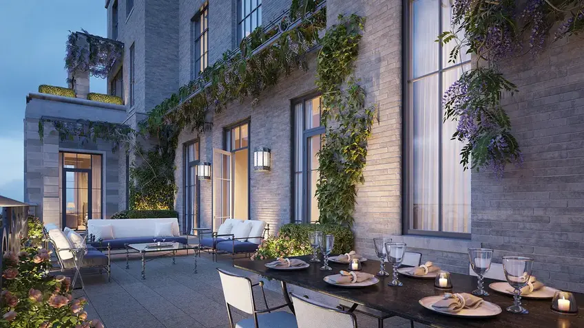 The terrace of #PH29 at Beckford Tower, the top uptown sale and second-highest overall (Corcoran)