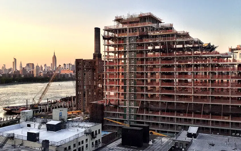 325 Kent Avenue recently topped out at 189 feet tall and 16 stories high.