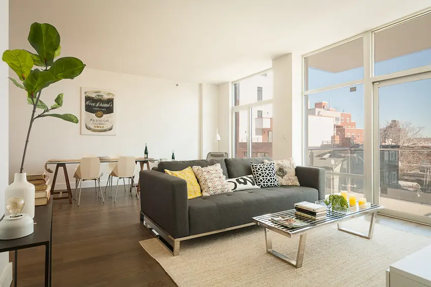Model apartment living room; ModernSpaces