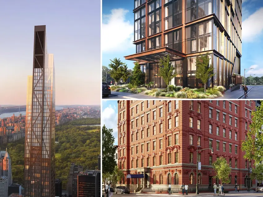 New York City new developments (L to R: 53W53, Quay Tower, 101 West 78th Street)