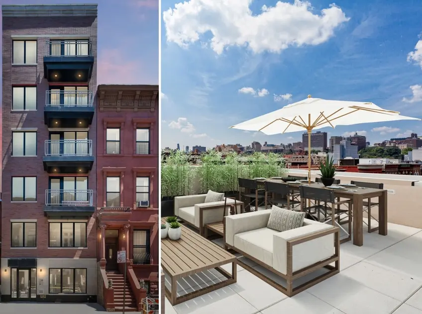 Newly built 215 West 122nd Street in Harlem has six full-floor residences. (All images via Halstead)