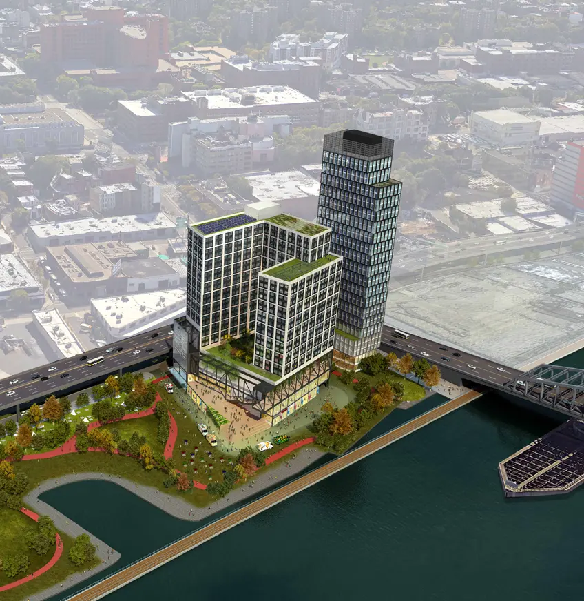 Rendering of Bronx Point, via NYCEDC