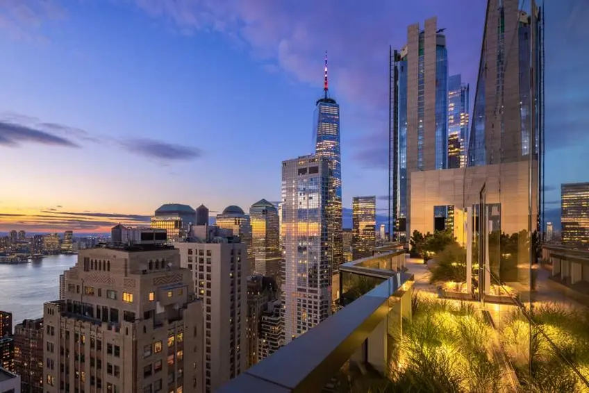 Common roof deck at 77 Greenwich in the Financial District (Christies International Real Estate Group) 