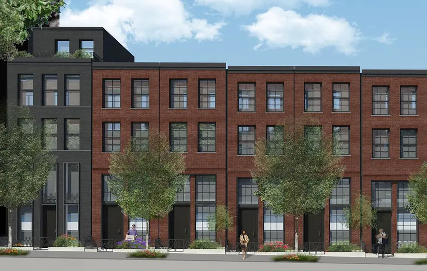 A rendering of the townhouses on Amity Street in Cobble Hill being developed by Fortis Property Group.