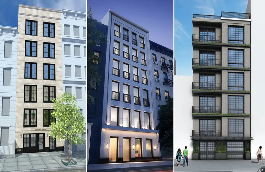 L to R: 323 East 53rd, 336 East 54th Street, and 245 East 53rd Street