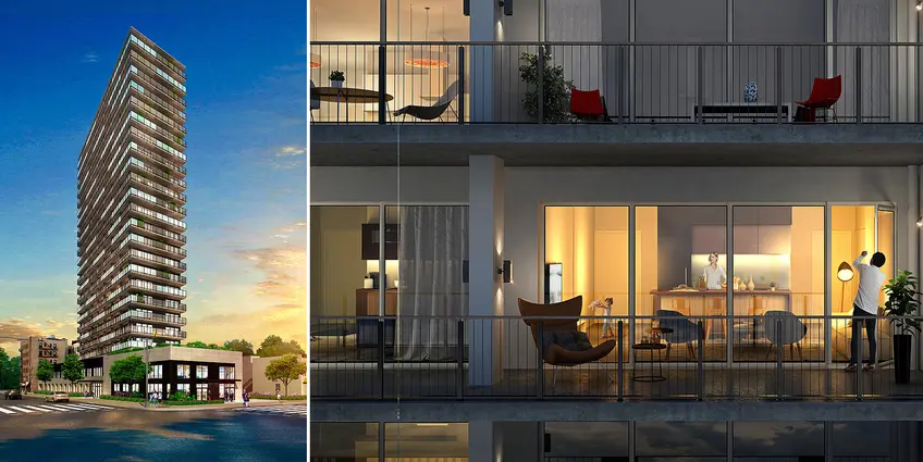 New renderings of Flatbush's upcoming residential tower, Hello Nostrand; Renderings via Hello Living website