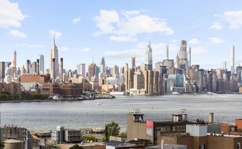 Midtown skyline from 330 Wythe Avenue, 5J in Williamsburg (Compass)