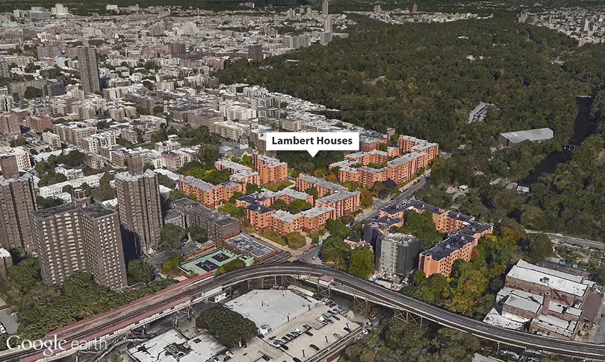 Google Earth View of the Lambert Houses in the Bronx