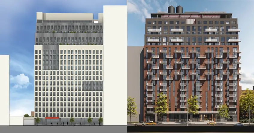 Renderings of 212 West 124th Street and 224 West 124th Street (Credit Body Lawson Associates and Fischer + Makooi Architects
