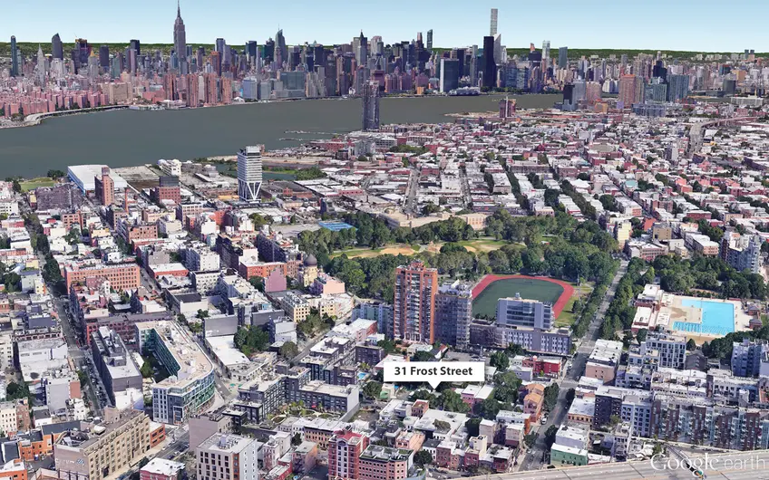 Google Earth aerial map of 31 Frost Street