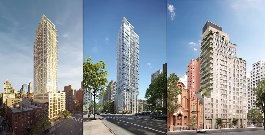 (l-r) VU New York, Eastlight, and Hillrose28 are among the new residential developments taking Kips Bay by storm