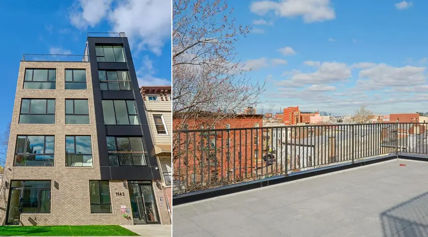 Units with outdoor space start at an affordable $575K. All listing photos via Corcoran 