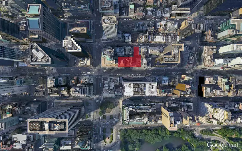 Google Earth aerial of Solow's development site; CityRealty
