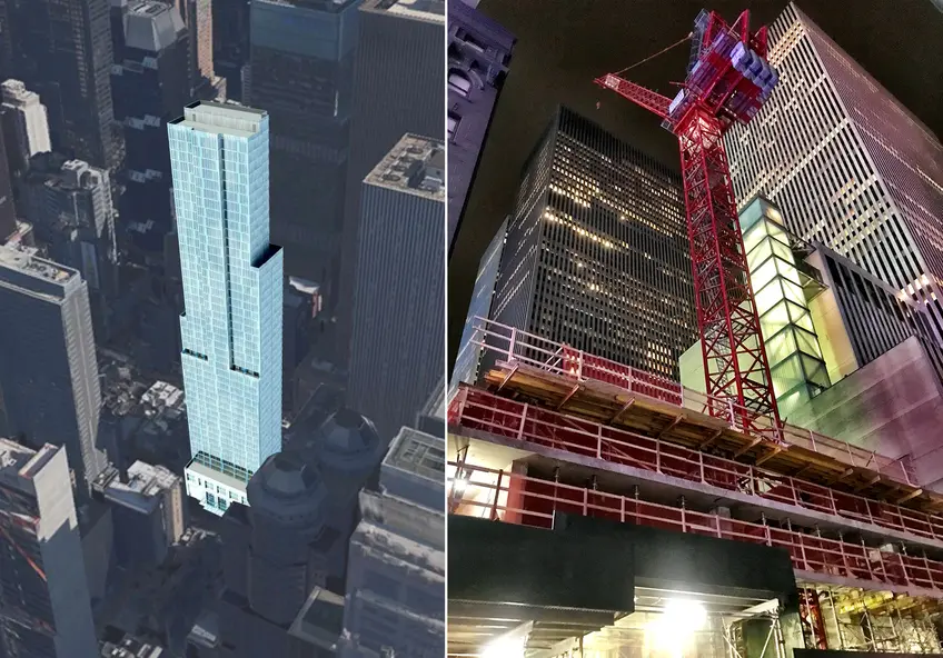 New 48-floor hotel rising at 145 West 47th Street (Rendering credit: Berg and Moss Architects)